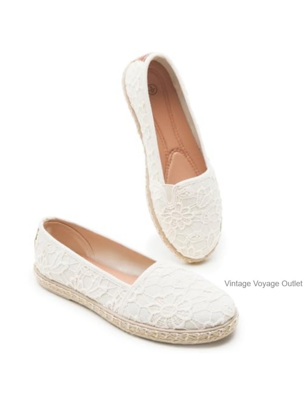 Women's Floral Embroidered Ballet Flats with Memory Foam Insole, Slip-On,
